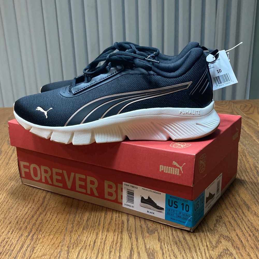 Puma New Women’s Size 10 Black Focus Lite Sneaker